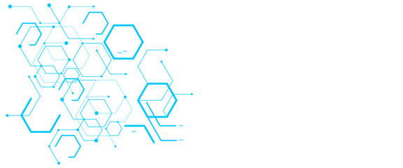 Vector abstract digital technology or science hexagonal elements design