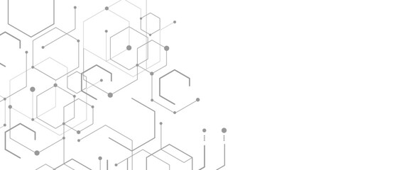 Vector abstract digital technology or science hexagonal elements design
