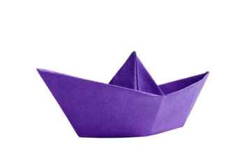 paper boat isolated on transparent white background, clipping path
