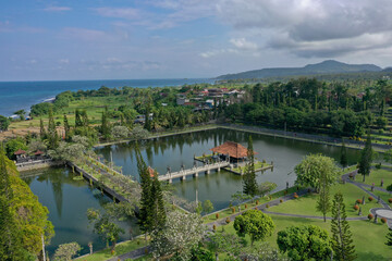 Fototapeta premium Taman Ujung Water Palace in Bali – Aerial View