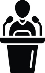Public speaking icon. Speaker presenting speech icon