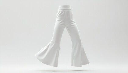 White Flare Trousers - Fashion Apparel Mockup