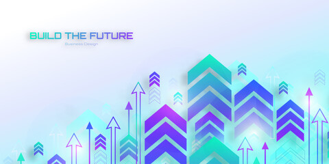 Dynamic Arrows Rising Toward Innovation and Success in a Futuristic Business Landscape