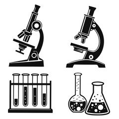 Microscopes and laboratory glassware science research