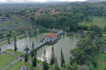 Fototapeta premium Taman Ujung Water Palace in Bali – Aerial View