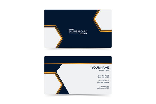 business card design template with royal color and hexagonal shape