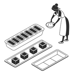 Woman making soap in molds soap making handmade soap