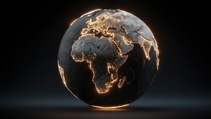 Dark, glowing Earth sphere