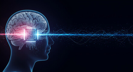 Obraz premium Human Mind Sending and Receiving Signals