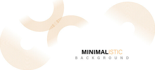 Abstract minimalist gold background with concentric circular lines, flowing curves, geometric elements, and soft gradients for elegant design, banner, or business template use