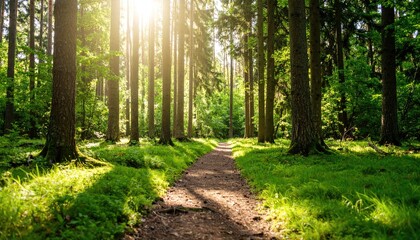 Fototapeta premium Sunny forest path (1)