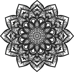 Abstract floral mandala with ornamental round lace pattern design