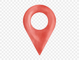 Map location pin watercolor illustration for travel theme vector. © Only Flags