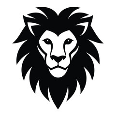 Fototapeta premium Black and White Lion Head Logo Design Illustration Isolated