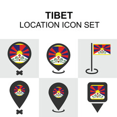 Icons displaying the traditional Tibetan flag, ideal for cultural, geographical, or political representations.