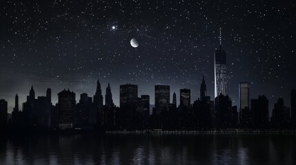 Obraz premium Skyscrapers in the Quiet of Night