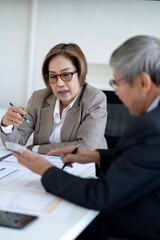 Business people in a team meeting work professionally at the office