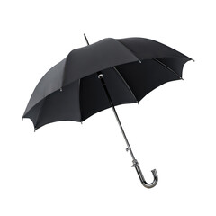 Black umbrella, open, angled view (3)