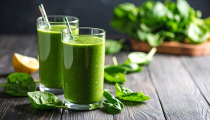 Fresh green smoothie drinks