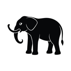 Obraz premium elephant-with-raised-trunk-icon-include-after-on-w.eps