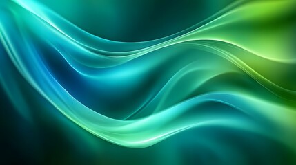 Obraz premium Abstract design with flowing teal and green lines.