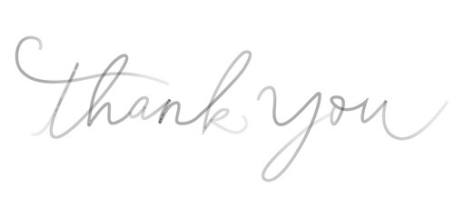 Thank you poster or thank you card printable isolated on white background, thank you handwritten, calligraphy, text