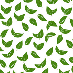 seamless pattern with green leaf. leaf seamless pattern. background leaves