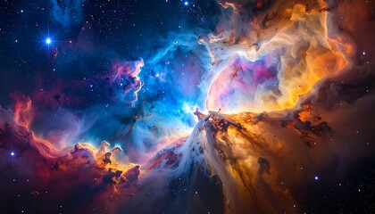 Colorful nebula in deep space