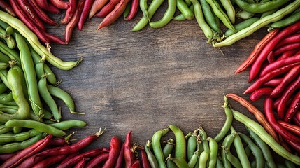 Soybeans and mung beans on a wooden background