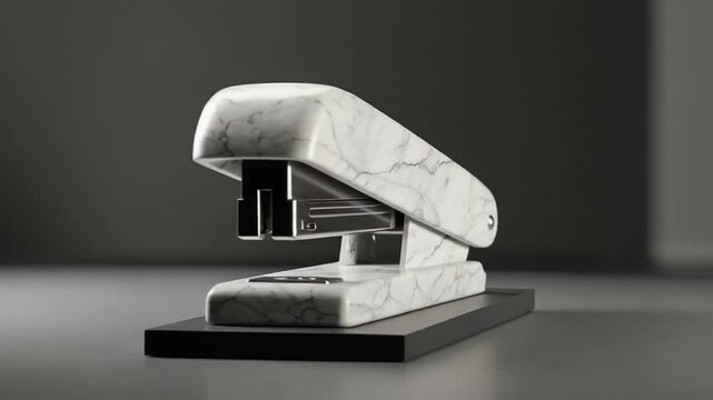 Elegant marble stapler on a minimalist desk setup