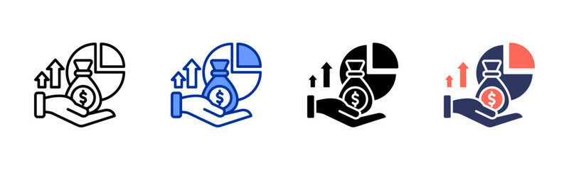 Investing icon sheet multiple style collection