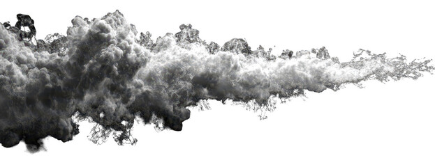 Obraz premium Gray-white cloud-like plume against black