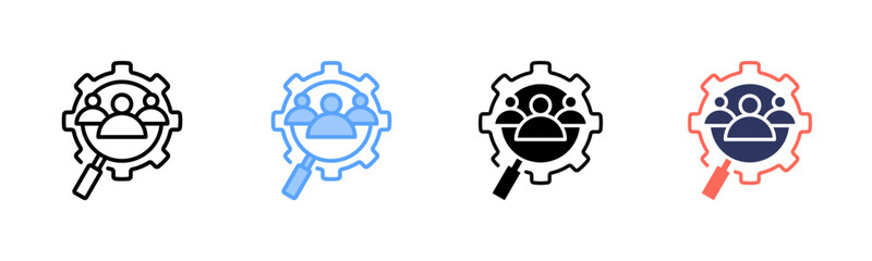 Recruitment Specialist icon sheet multiple style collection