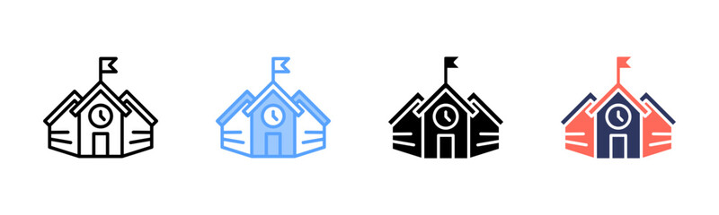 Campus icon sheet multiple style collection