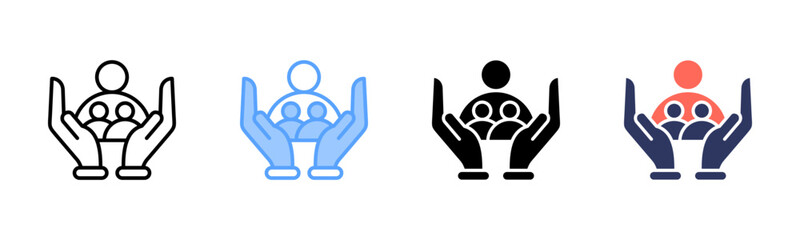 Diversity icon sheet multiple style collection