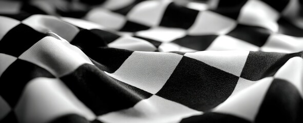 Close-up of a textured checkered flag