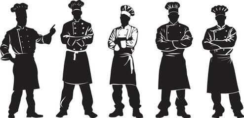A chef in uniform standing confidently with arms crossed.