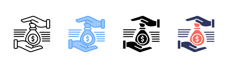 Financial Controller icon sheet multiple style collection