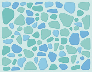 Sea Glass Mosaic Pattern Vector Illustration