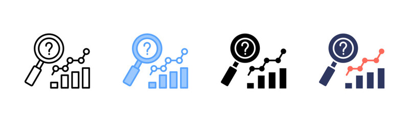 Forecasting icon sheet multiple style collection