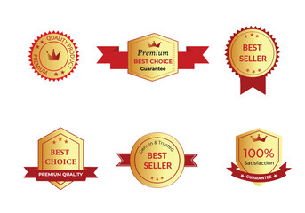 Luxury Gold Seal Badge Collection – Vector Quality Label Icons