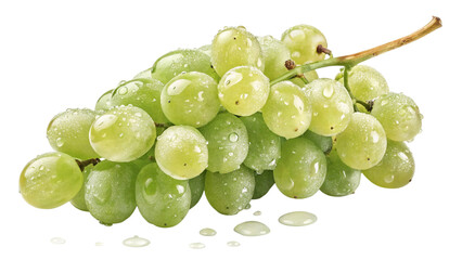 Stock image of fresh green grapes with water droplets for healthy eating and fruit background use