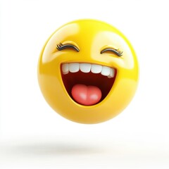 Fototapeta premium Bright Yellow Smiley Face with Cheerful Expression and Joyful Vibe