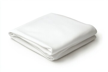 Folded white fitted sheet isolated on white background