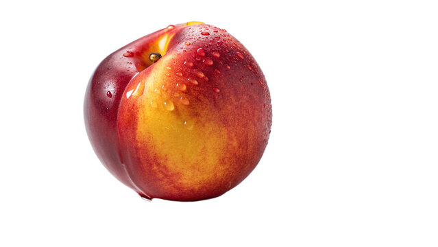 Fresh nectarine fruit close up isolated on black background healthy eating and summer fruits concept