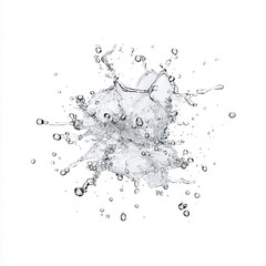 Splash of Water with Droplets in Clear Background for Creative Design