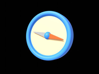 3d Vector Navigation Compass, Holiday Vacation, Time to Travel concept.