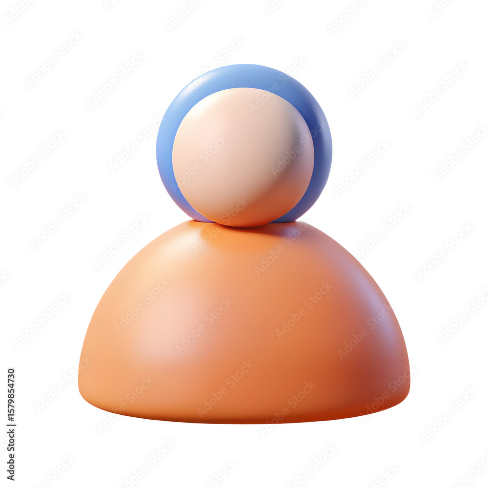 Fototapete 3d minimalist user icon isolated on transparent background