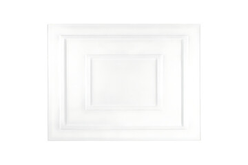 White Square Ceiling Tile with Recessed Design Modern Interior Decor Element