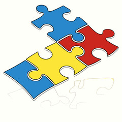 Fototapeta premium a puzzle pieces in different colors